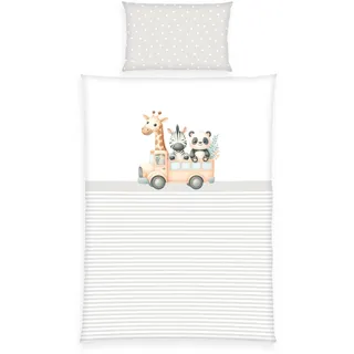 Herding Babybest® 2485409063 - Adventure Buddies, Bettwäsche-Set, Baumwolle/Renforcé, 100x135/40x60cm