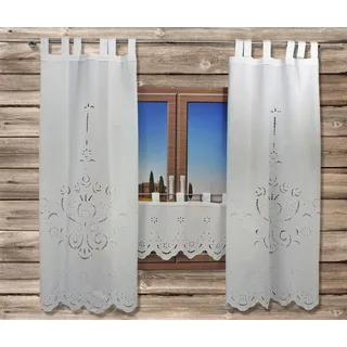 HOSSNER - ART OF HOME DECO Vorhang Ortler, Schlaufen (1 St), halbtransparent weiß 90 cm x 180 cm