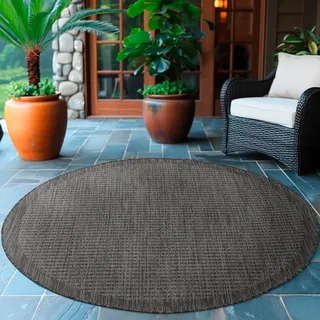 Ayyildiz Outdoorteppich Giza Schwarz Ø ca. 120cm