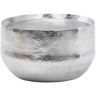 FineBuy Couchtisch Rund Silber Aluminium 60 x 60 x 35 cm