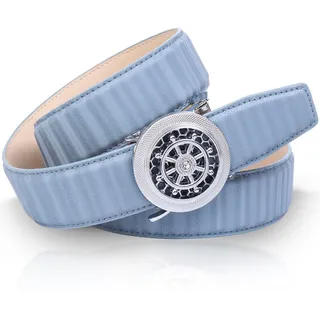 Anthoni Crown Damengürtel Leder blau 75