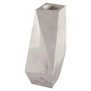 Moderne Weiße Marmor Vase 52x30 cm Kubistisches Design - Weiß