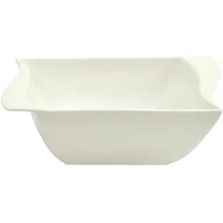 Van Well Harmony Porzellan-Schale 16x13x6cm - Mattweiße, geschwungene Schüssel aus edlem Porzellan - Mikrowellen- und Spülmaschinengeeignet