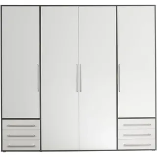 Stella Trading Drehtürenschrank Lyss 206 x 194 x 58 cm Grau/Weiß