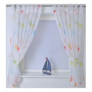 Kutti Gardine KUTTI "Hände" Gr. 1, bunt, B:140cm H:145cm, Obermaterial: 100% Polyester, Gardinen, Gardine, mit einem Raffhalter, Kindergardine, bedruckt, bunt