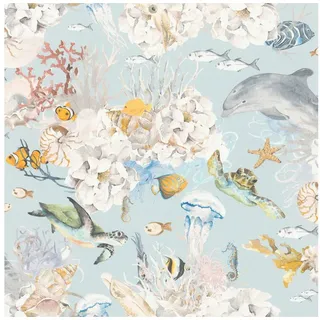 Rasch Textil Vliestapete 10 m x 0,53 m 301328 Hellblau