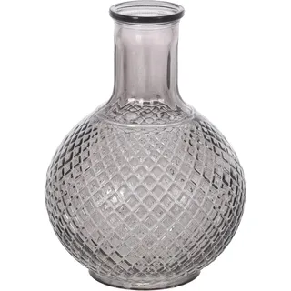 Bellatio design Vase - Flaschenvase - grau - gepunktet - 13 x 19 cm - Grau