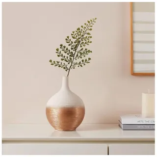 Eglo 421415 - Keramik-Vase SARYKSU 22x16 cm weiß/golden - Weiß/Gold