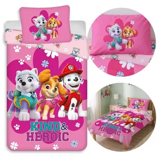 PAW PATROL Kinderbettwäsche Paw Patrol Kinderbettwäsche aus Baumwolle, 140 × 200 + 70 × 90 cm rosa