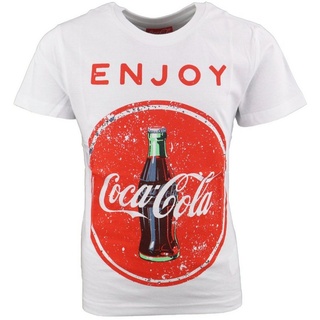 COCA COLA Print-Shirt Coca Cola Vintage Jungen T-Shirt Gr. 134 bis 164, 100% Baumwolle weiß 146