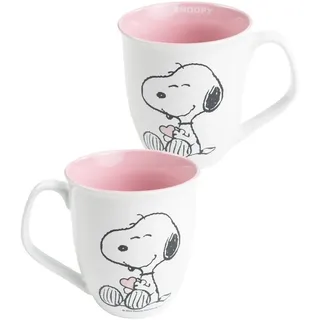 SNOOPY Kaffeetasse 0,28 l Rosa Weiß