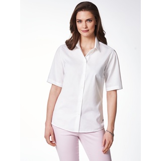 Walbusch Damen Hemd Bügelfreibluse Everyday einfarbig Weiß 38 - Kurzarm