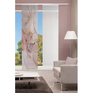 Vision S Schiebegardine MARMOSA (1 St), Paneelwagen, halbtransparent, BAMBUS OPTIK rosa