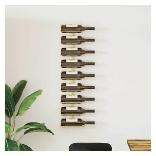 furnicato Weinregal Wand-für 9 Flaschen Golden Eisen, 1-tlg., Langlebiger Flaschenhalter mit glatter Oberfläche für die Küche goldfarben 24 cm x 98 cm x 98 cm