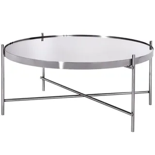 WOMO-DESIGN Couchtisch Wohnzimmertisch Glasplatte Metallgestell Chrom Ø 75 cm WOMO-DESIGN®