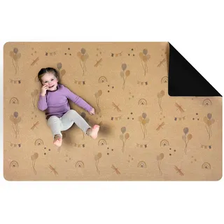 LITTLE LEMON – Krabbelmatte Baby Teppich Babymatte | Kork & Naturkautschuk 180x115cm | BPA- & Schadstofffreie Kinder Spielmatte | rutschfest