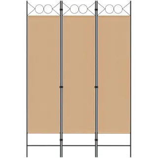 vidaXL 3-teiliger Raumteiler Beige 120 x 180 cm Stoff