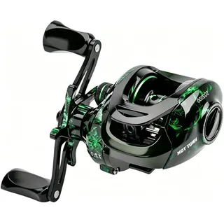 Angeln Baitcasting-Rolle,Magnetisches Bremssystem für das Angeln in Salzwasser und Süßwasser, Baitcaster Angelrollen Mit 18+1BB Edelstahl Kugellagern
