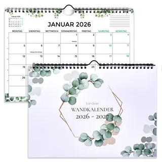 2 Jahre Monatskalender Jan 2026 – Dez 2027 DIN A4 quer, Wand-Kalender mit Feiertagen & Schulferien DE + AT, Familienplaner, Monatsplaner, Ausgaben & Überblick, Terminkalender für Büro