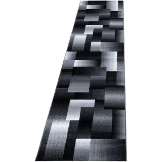 Läufer AYYILDIZ TEPPICHE "Miami 6560" Teppiche Gr. B/L: 80 cm x 300 cm, 12 mm, 1 St., schwarz Teppichläufer 80cm x 300cm (BxL)