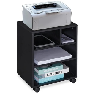 relaxdays Rollcontainer Schwarzer Rollcontainer