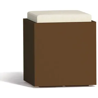 SITZWÜRFEL HOCKER SITZHOCKER WÜRFEL GARTEN SITZ AUFBEWAHRUNGSBOX BRAUN