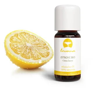 Levona BIO Zitroneöl [10ml] - ätherischen Öl, ätherisches Zitronenöl für Aromatherapie, Diffusor und als Raumduft, Konzentrationsfördernd