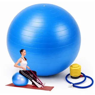 Relaxdays Gymnastikball Blau 75 cm