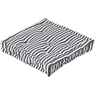 Homescapes Sitzkissen Schmale Streifen 40 x 40 cm Schwarz