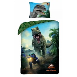 Jurassic World Kinderbettwäsche 140x200 + Kissenbezug 70x90 100% Baumwolle