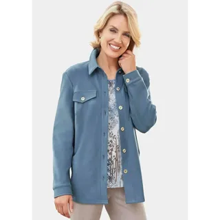 GOLDNER Kurzgröße:  Herbstjacke mit Hemdkragen in rauchblau | Gr.: 20