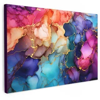 onlywow LEINWANDBILD Marmor | bunt - Abstrakt Deko Schlafzimmer 30x20 cm