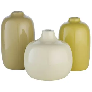 blomus Dekovase 3er Set -CEOLA- Blumenvase, Keramikvase: modernes Design (Set, 3 St., 3x Vase), widerstandsfähiges Keramik, Unikat, natürliches Design gelb