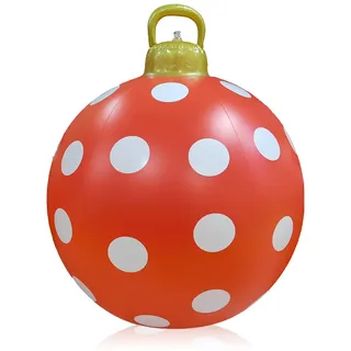 Weihnachten Aufblasbar Ball 60cm Aufblasbare PVC Weihnachtskugeln Weihnachtsdekorationen Weihnachtskugel aus Christbaumkugel Weihnachtskugel für Weihnachten Hofdekorationen (Punkte)