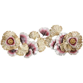 Wanddeko, Rosa, Weiß, Gold, Metall, 130x54x5.5 cm, Dekoration, Skulpturen & Dekoobjekte, Wanddeko