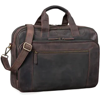 STILORD Herren-Businesstasche aus Leder braun - große 15,6 Zoll Laptoptasche - Männer-Aktentasche - Vintage Umhängetasche aus Rindsleder Nelson