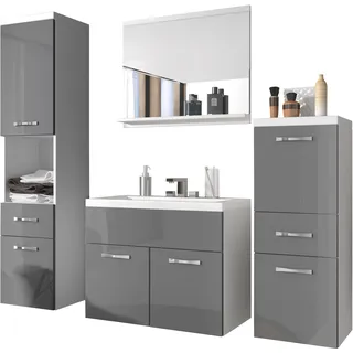 WELLTIME Badmöbel-Set ELDA 5-tlg. Grau