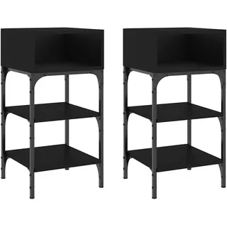 vidaXL Nachtschrank 2 Stk. 35 x 34,5 x 70 cm Schwarz