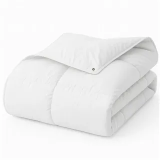 nyvi 4-Jahreszeiten Bettdecke Deluxe Mikrofaser Feinbatist mit Peach Touch - 3in1 Sommerdecke & Übergangsdecke & Winterdecke Farbe:Weiß;Größe:240x220 cm
