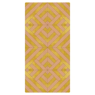 micasia Korkteppich rutschfeste Oberfläche Muster Bodenschutz - Naturprodukt - Fliesenoptik 3,5mm dünne Kork Bodenmatte Gold Küche Flur trittsichere Matte 2355 (80x160cm)