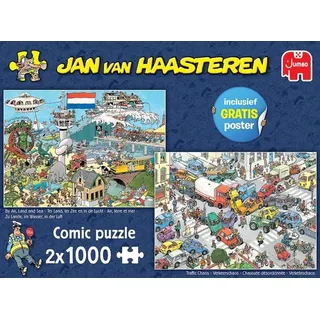 Jumbo Spiele - Jan van Haasteren - Verkehrschaos & TBD, 2x 1000 Teile