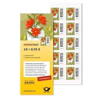 Deutsche Post Porto ab 2025: Deutsche Post Briefmarken "Blumenbrief" selbstklebend, 10 St.