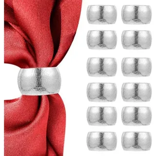 Famanu Serviettenringe Elegantes Design - Silber