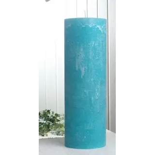 Rustik-Stumpenkerze, 30 x 10 cm Ø, Aqua-türkis