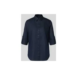 Relaxed Fit Leinenhemd aus reinem Leinen, Marine, XS