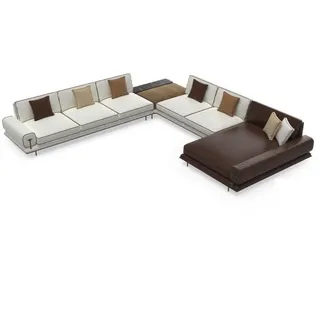 Xlmoebel Wohnlandschaft XLMOEBEL U-Form Sofa aus Kunstleder in Beige mit Relaxfunktion, Wohnlandschaft 1 Teile, Made in Europa beige