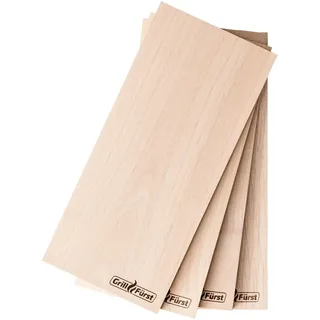 Grillfürst Räucherbretter, 4er Set - Grillbrett aus Erlenholz, Grillplanke für köstliche Raucharomen, Holzbrett zum Grillen, 29 x 13 x 1 cm