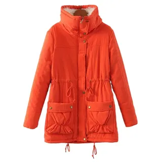 Damen Steppmäntel Winterjacke Langarm Mantel Outwear Winter Jacke Hooded Steppjacke Orange,Größe M Orange,Größe M