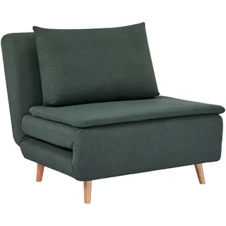 Homcom Relaxsessel Leinenoptik 191 x 95 x 0 cm Dunkelgrün mit Lendenkissen