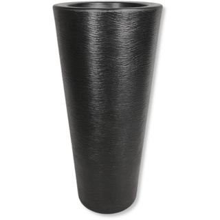 DARO DEKO Kunststoff Übertopf schwarz 80cm hoch konisch Säule Blumen-Töpfe Pflanzkübel Topf Bodenvase